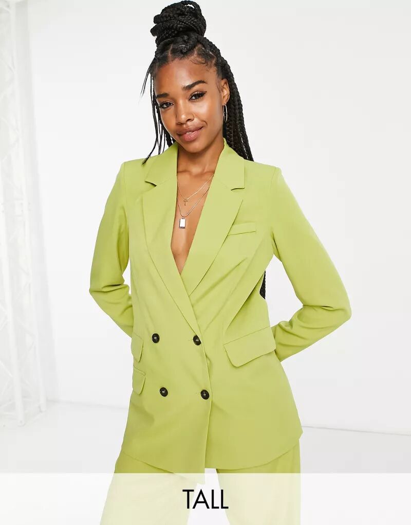 Extro & Vert – пиджак оверсайз оливково-зеленого цвета с карманом, однотонный