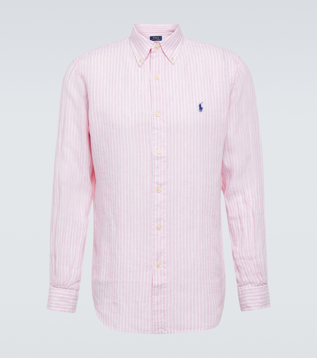 Полосатая льняная рубашка Polo Ralph Lauren, белый