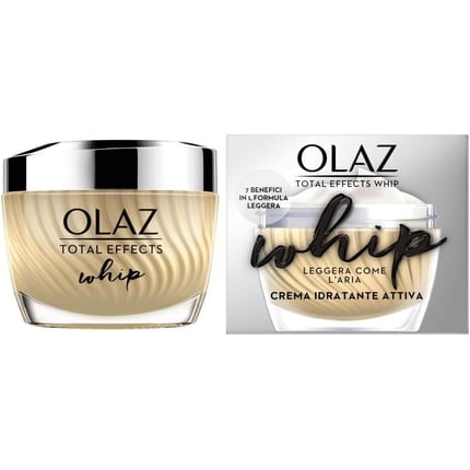 

Olas Total Effects Whip Active Moisturizing Cream Крем для лица с легкой воздушной текстурой для тех, кто хочет молодую и сияющую кожу, не отказываясь от легкости 50 мл, Olay