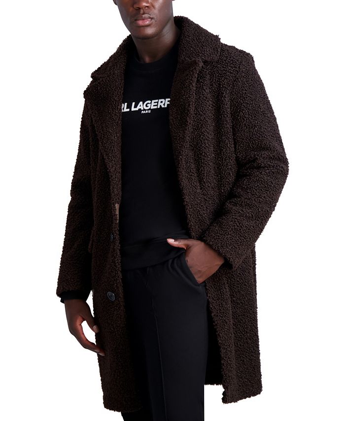 Мужское верхнее пальто оверсайз Paris Paris Karl Lagerfeld, коричневый двустороннее пальто из искусственной овчины zara kids бежевый