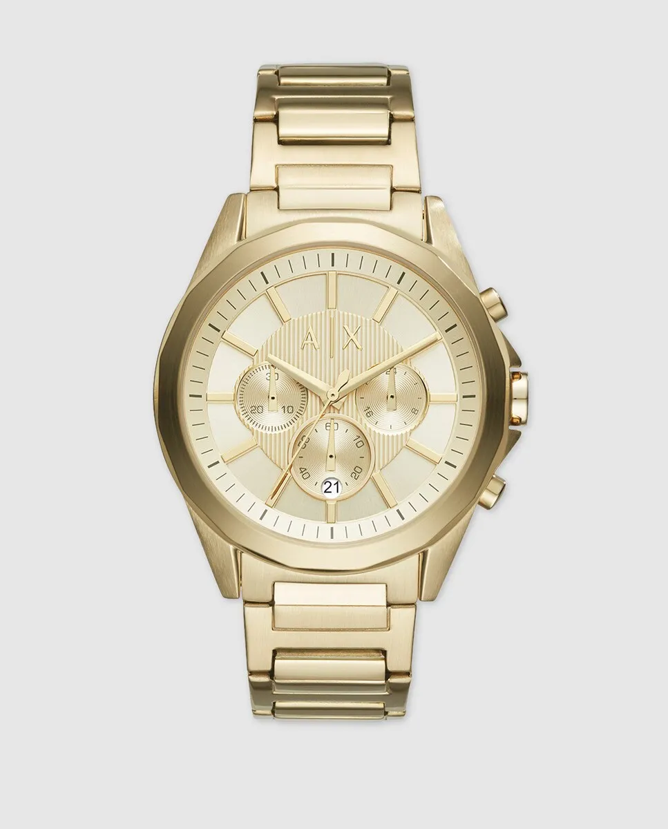 

Armani Exchange AX2602 Мужские часы с хронографом из золотой стали, золотой