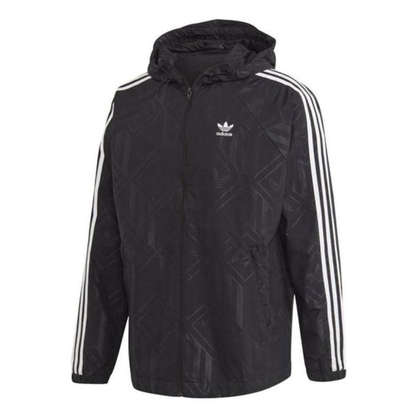 цена Куртка Men's adidas originals Stripe Logo Casual Sports Hooded Jacket Autumn Black, мультиколор