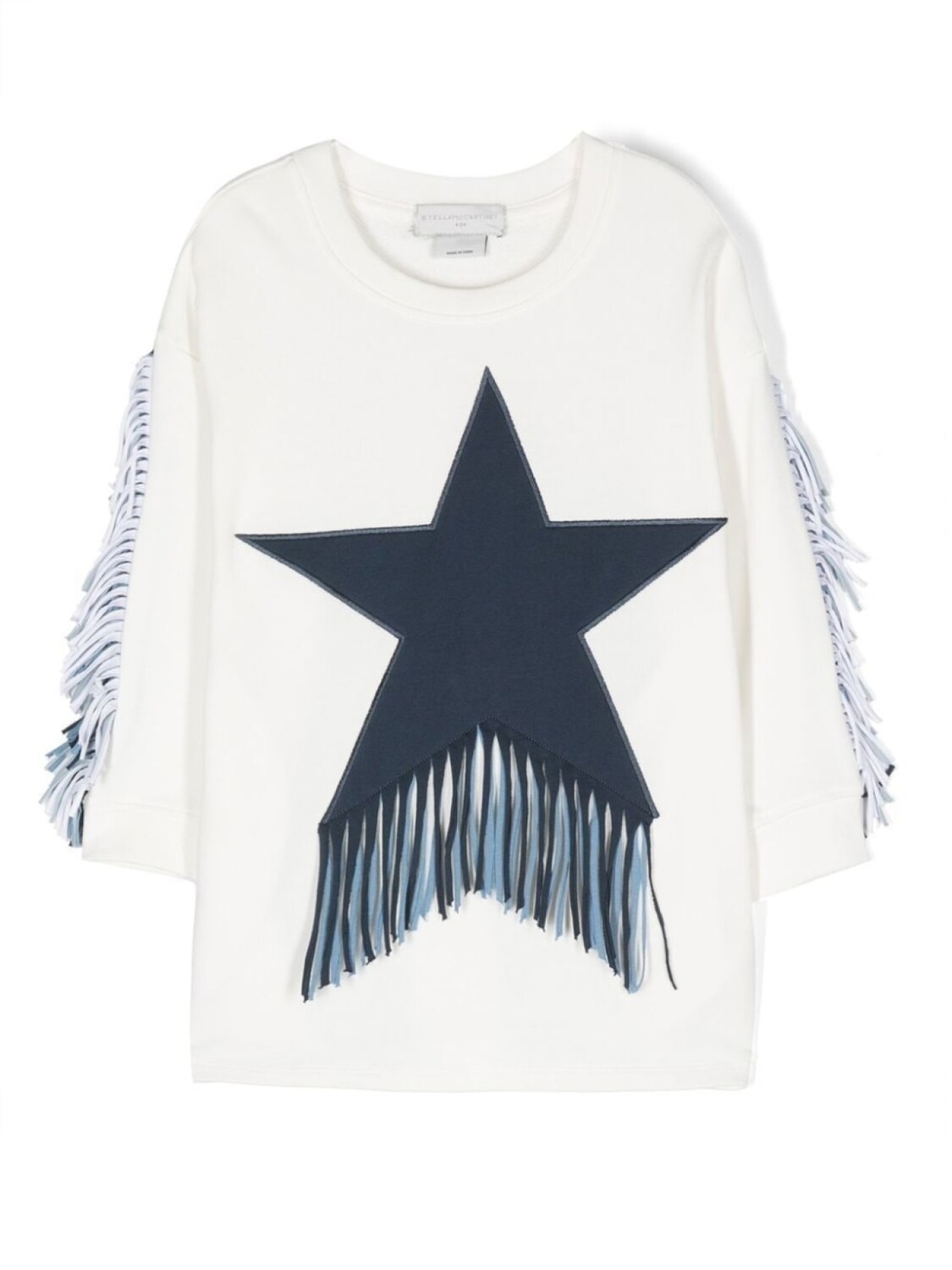 

Stella McCartney Kids платье-футболка с принтом и бахромой, белый