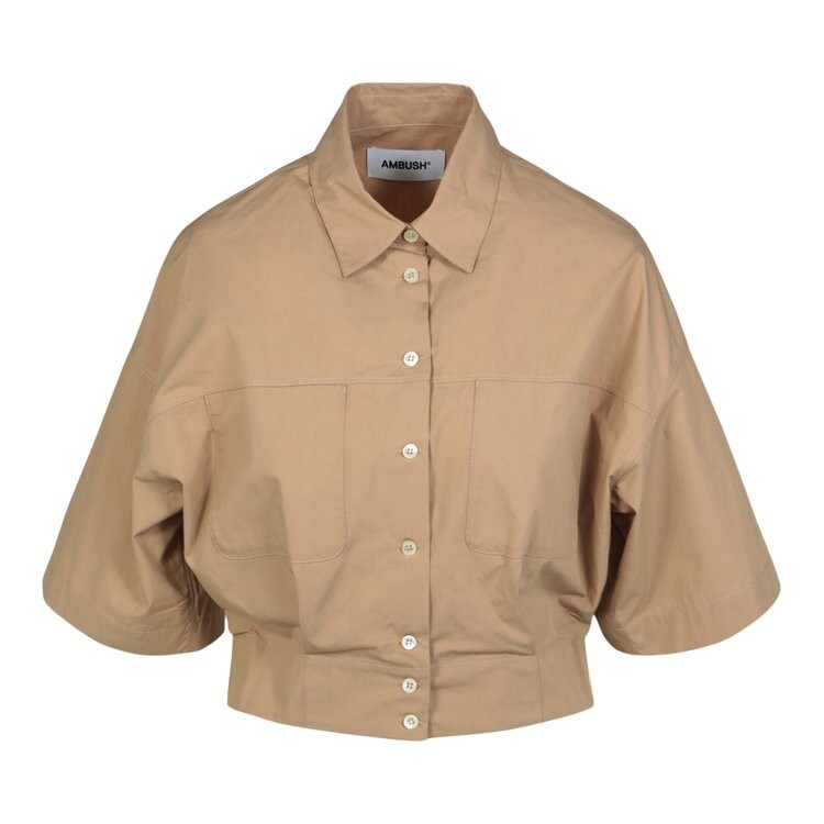 

Рубашка Ambush Cropped Short-Sleeve Shirt, бежевый