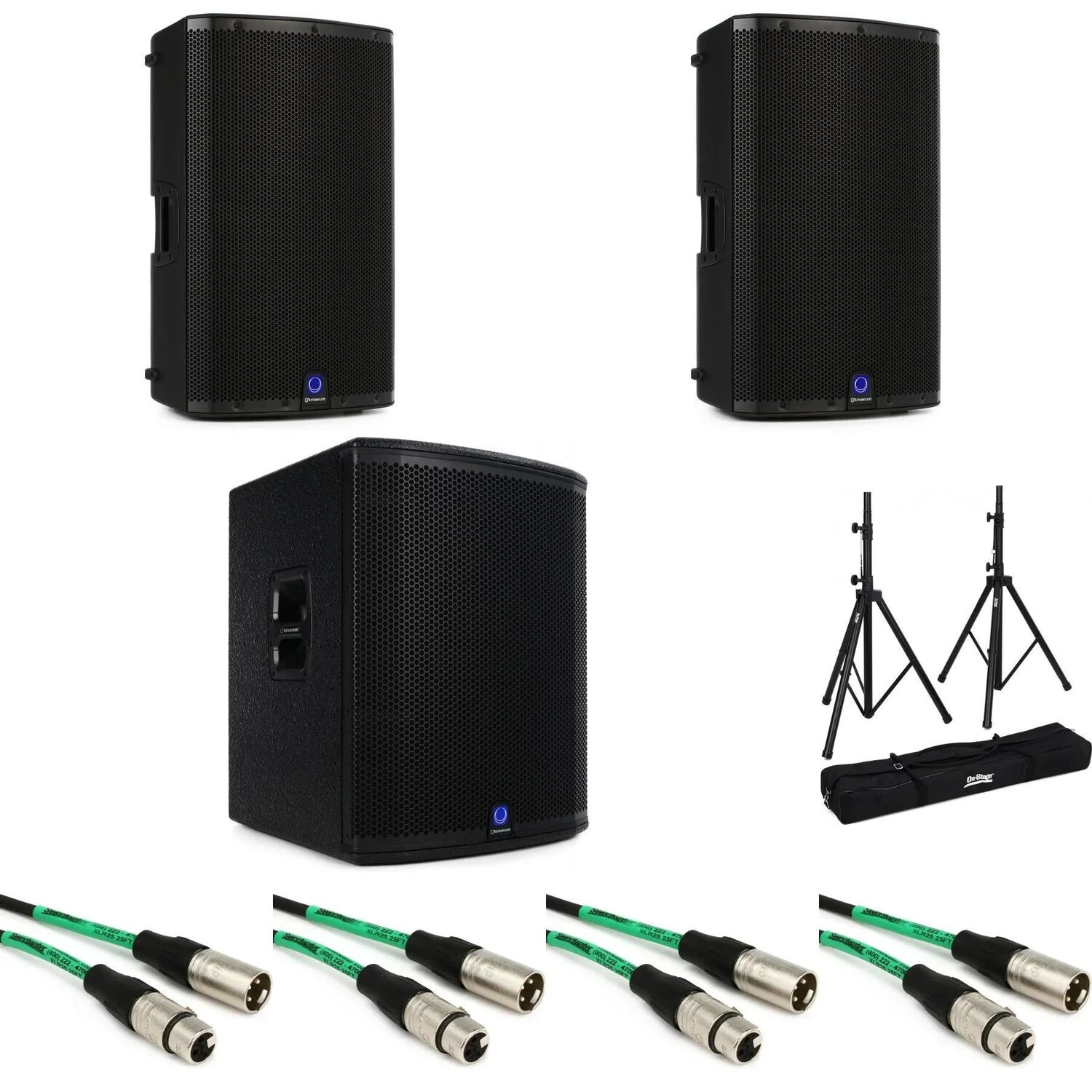 

Комплект Turbosound iQ15, 15-дюймовый активный динамик мощностью 2500 Вт (пара) и активный сабвуфер мощностью 3000 Вт, 18 дюймов