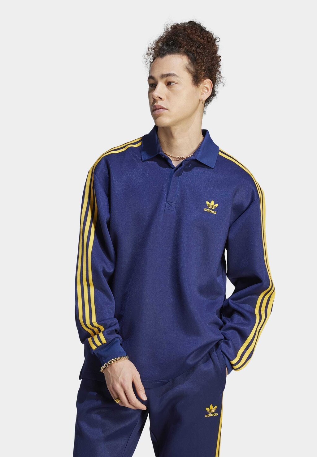 

Рубашка-поло adidas Originals ADICOLOR CLASSICS+, темно-синий, желтый экипаж