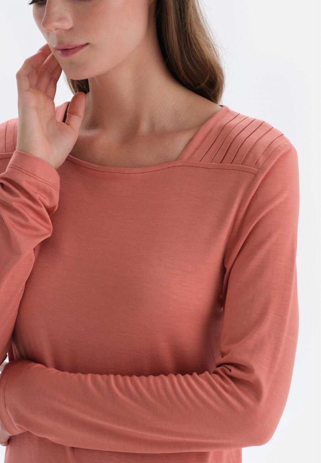 

Пижамный комплект LONG SLEEVE BOAT NECK REGULAR T-SHIRT & TROUSERS PYJAMA SET DAGI, цвет Burnt Orange Denim