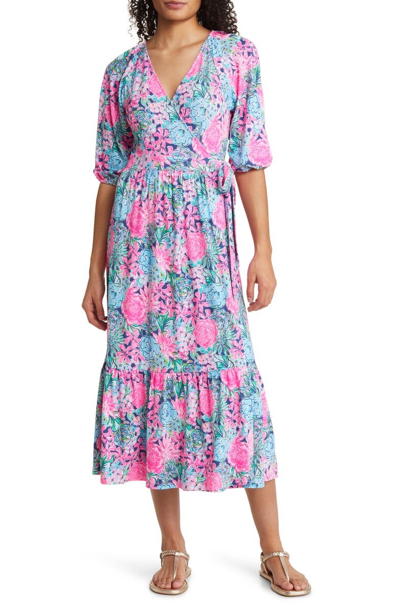 

Трикотажное платье миди с запахом Brantley LILLY PULITZER