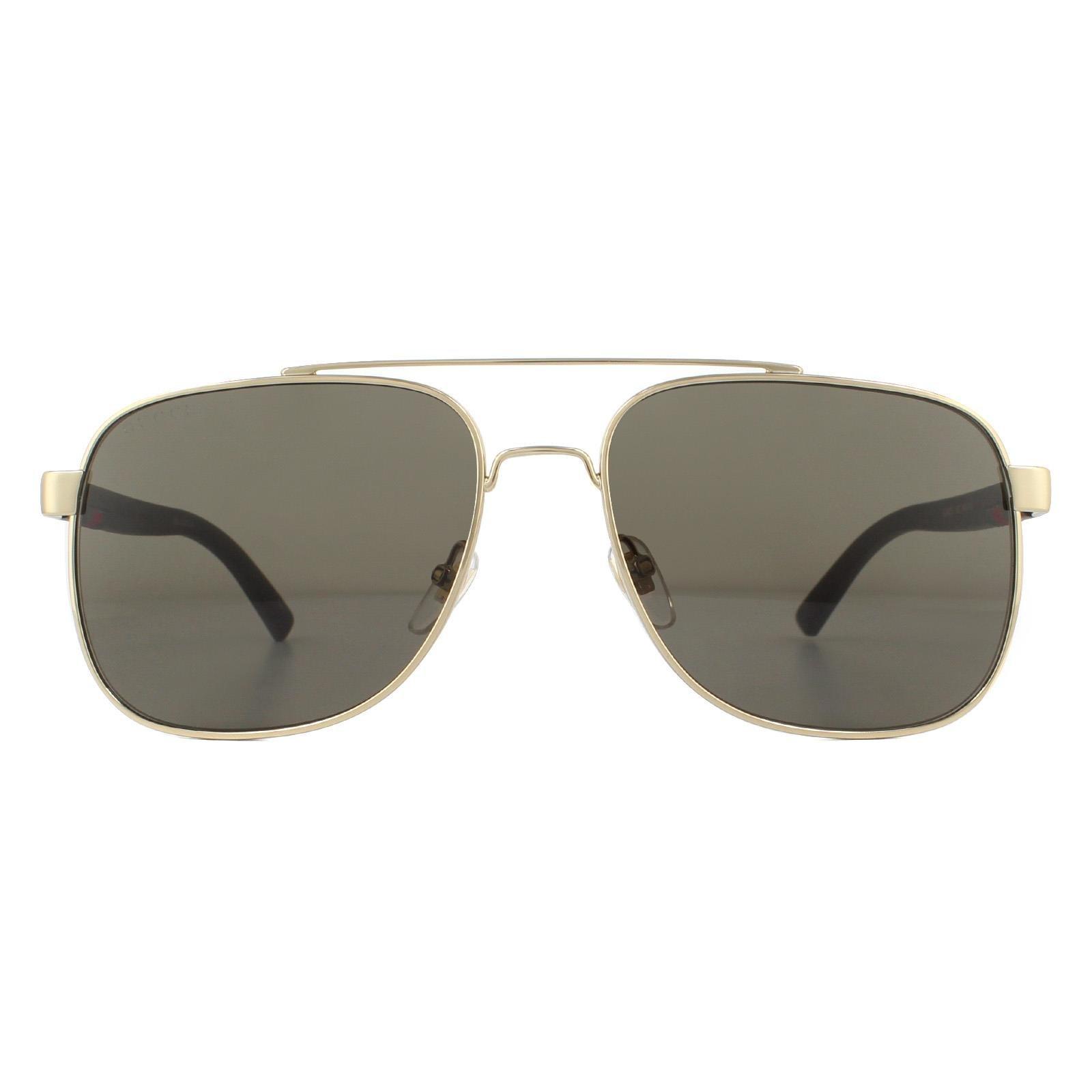 Золотисто-коричневые солнцезащитные очки-авиаторы Gucci, золото цена и фото