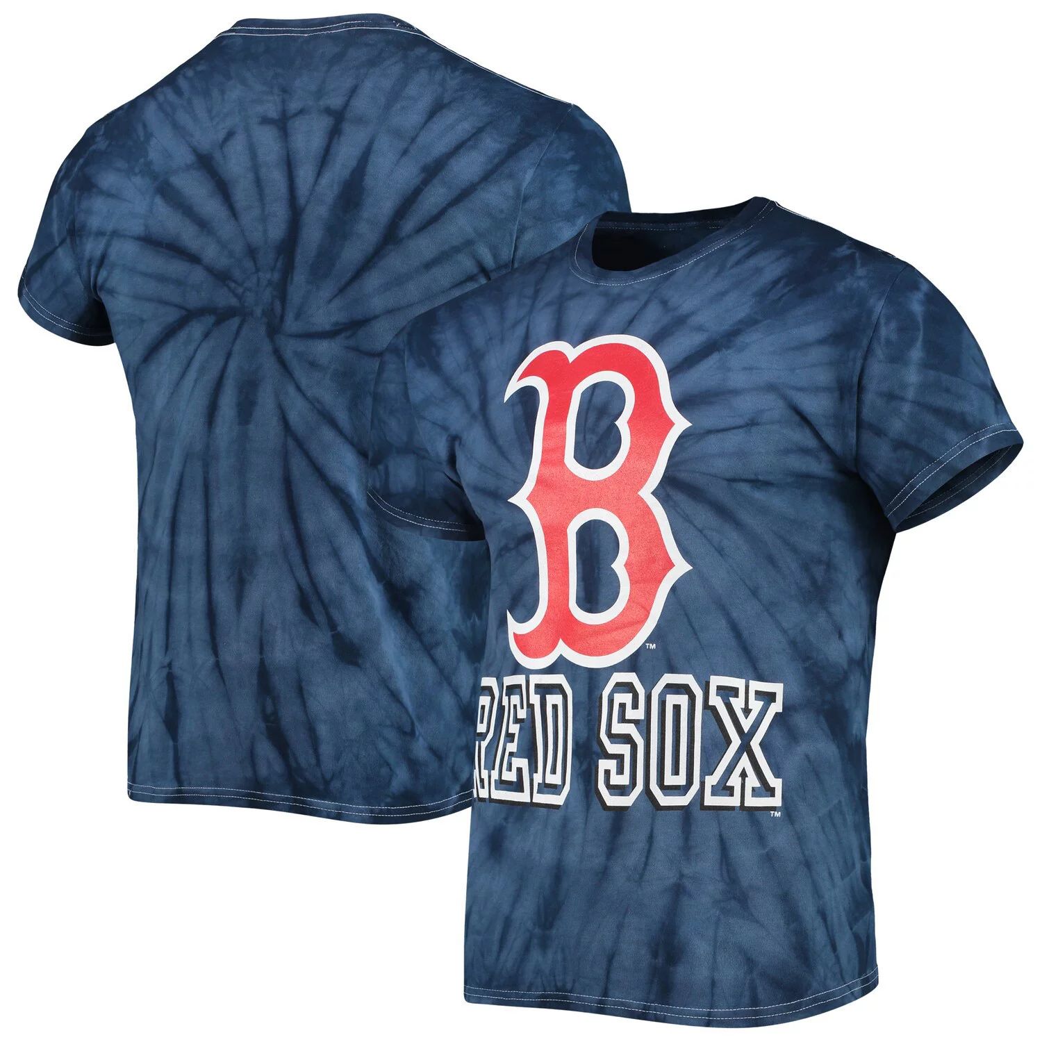 

Мужская темно-синяя футболка Boston Red Sox Spider Tie Dye Stitches, Синий