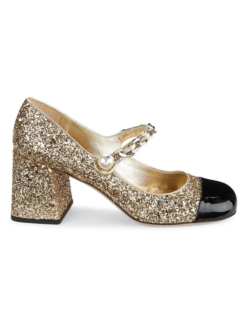 

Блестящие туфли-лодочки Mary Jane 65MM Miu Miu, черный