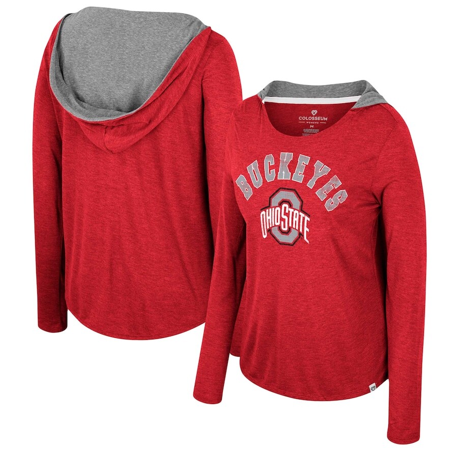 

Футболка с длинным рукавом Colosseum Ohio State Buckeyes, алый