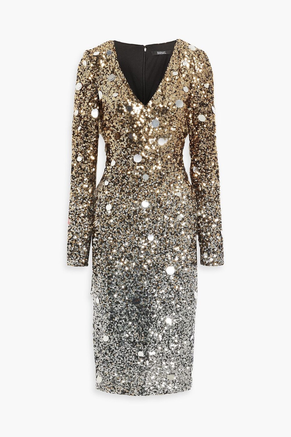 

Платье миди из тюля Dégradé с пайетками BADGLEY MISCHKA, золотой