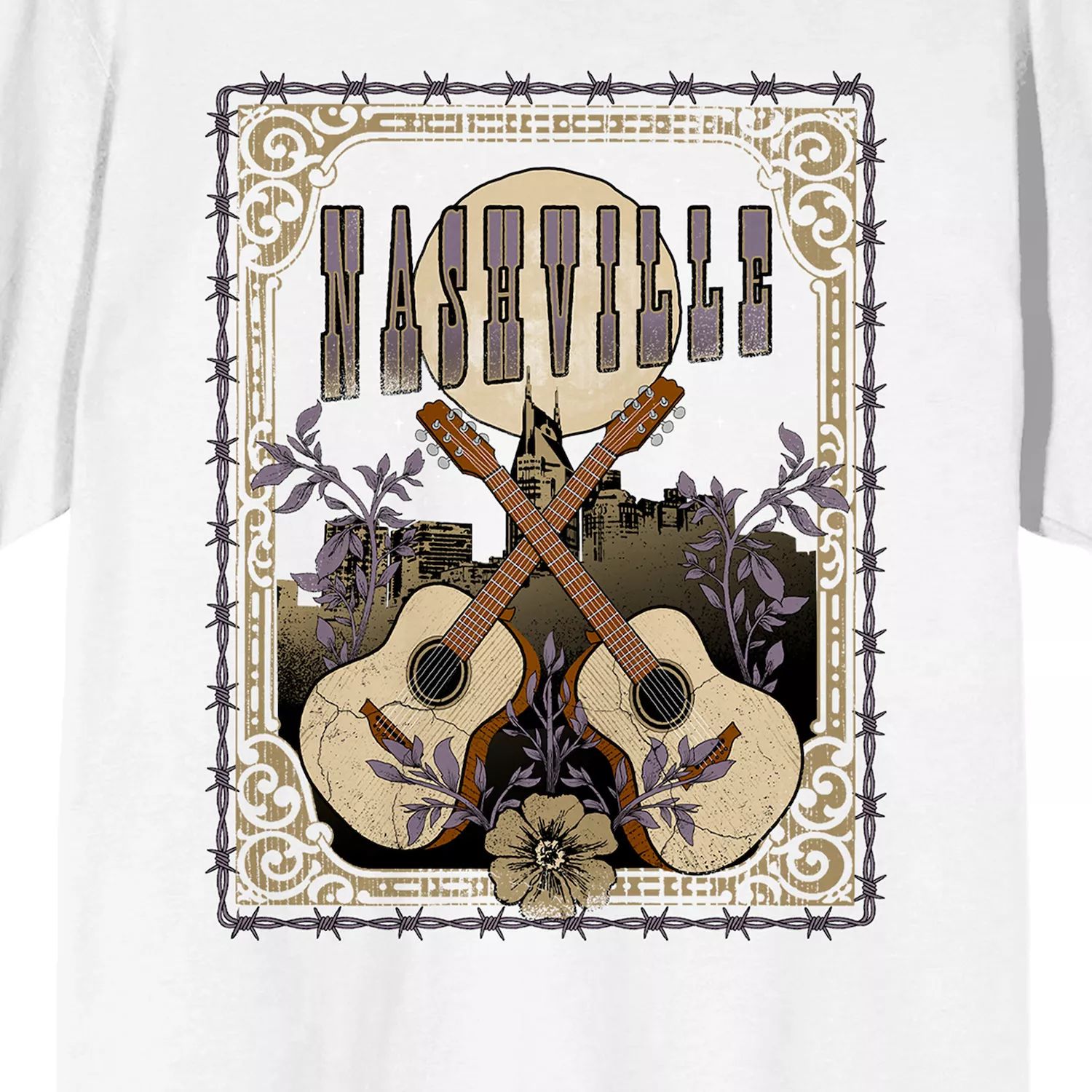 Мужская футболка Nashville Vintage Country с графическим рисунком Licensed Character