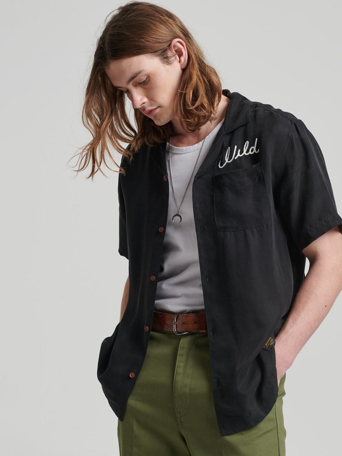

Рубашка с коротким рукавом для боулинга Superdry Vintage, черная