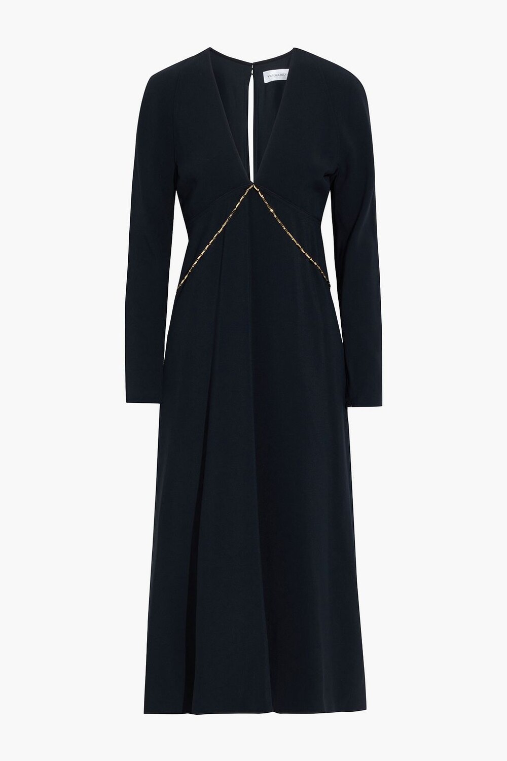 

Платье миди из крепа, украшенное цепочкой VICTORIA BECKHAM, черный