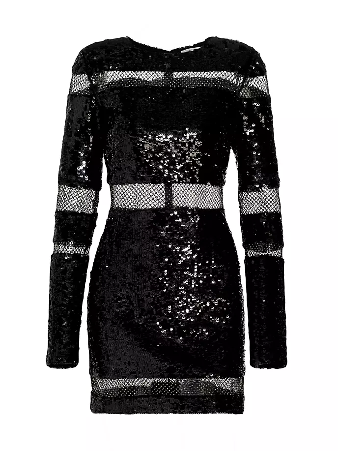 Мини-платье Maggie с пайетками и ажурной сеткой Ramy Brook, цвет black sequin rhinestone mesh цена и фото