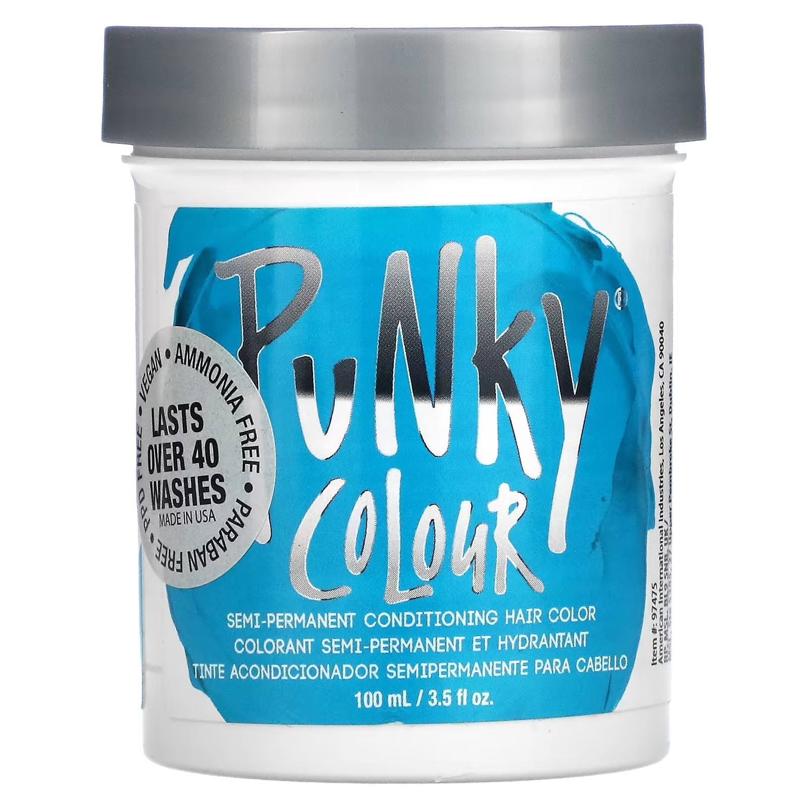 Полуперманентная краска-кондиционер для волос «Бирюзовый», 3,5 жидких унции (100 мл) Punky Colour punky colour стойкая краска для волос с кондиционирующим эффектом розовый 100 мл 3 5 жидк унции