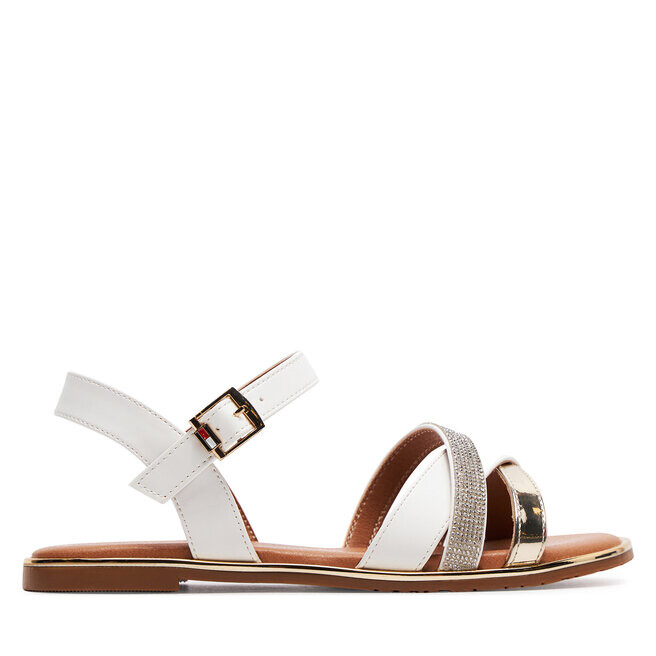 

Сандалии Tommy Hilfiger Flat Sandal T3A2-33252-0326 S White/Platinum X048, белый цвет