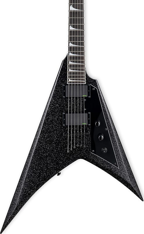 Электрогитара ESP LTD KH-V Kirk Hammett Signature Series Electric Guitar, Black Sparkle w/Case