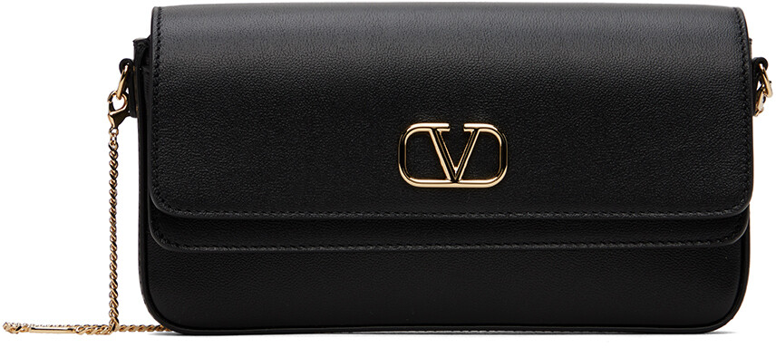 

Черная фирменная сумка с логотипом Valentino Garavani, цвет Nero