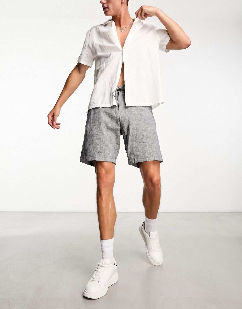 

Серые шорты из микса льна Selected Homme