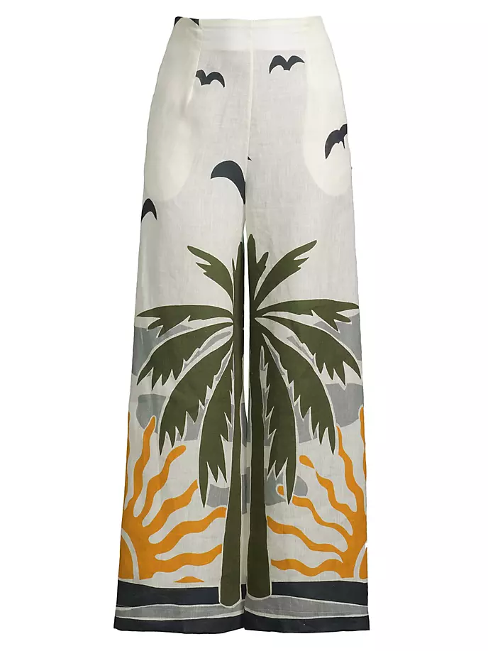 Льняные пляжные брюки Sonne Toya Cala De La Cruz, цвет sole ivory