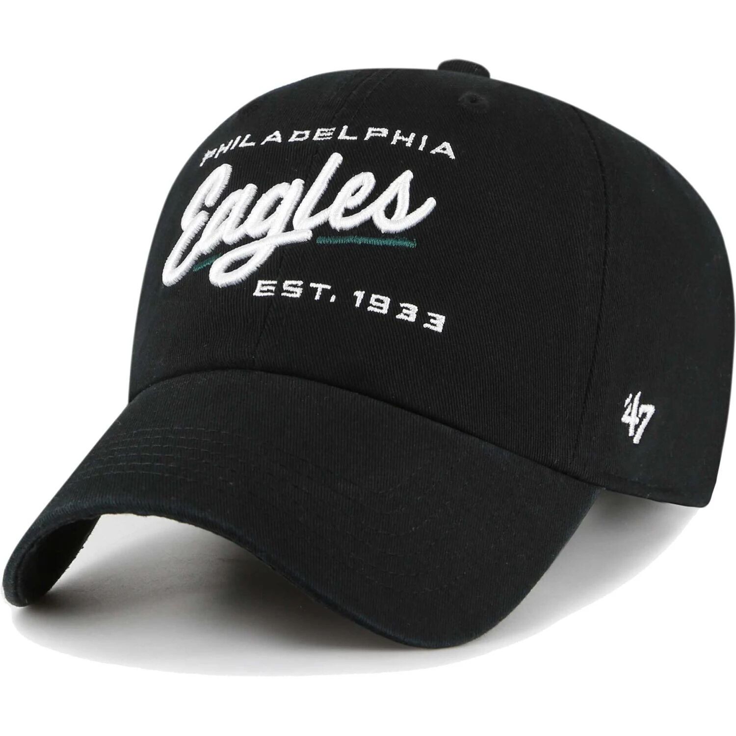 

Черная женская регулируемая кепка Philadelphia Eagles Sidney 47 '47