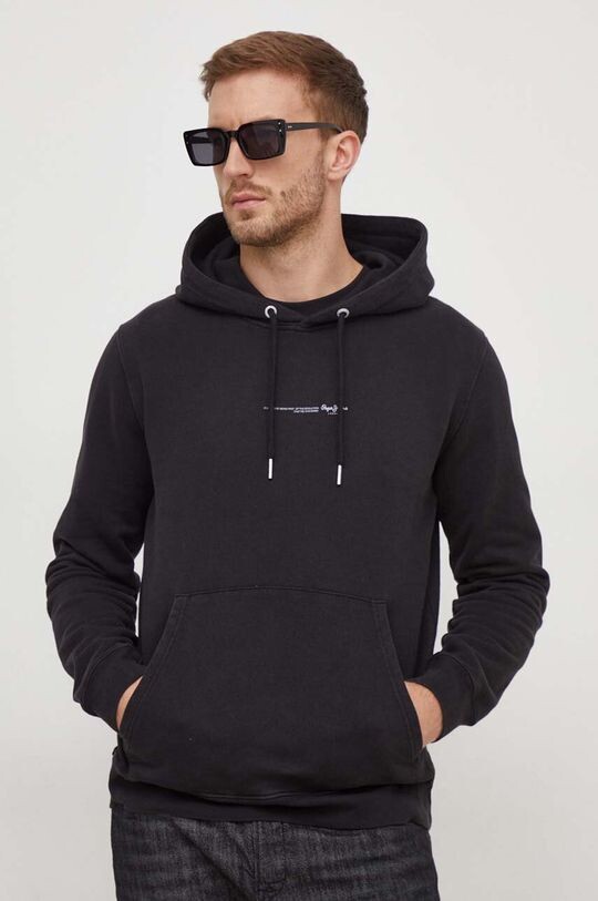 

Хлопковая толстовка Dave Hoodie Pepe Jeans, черный
