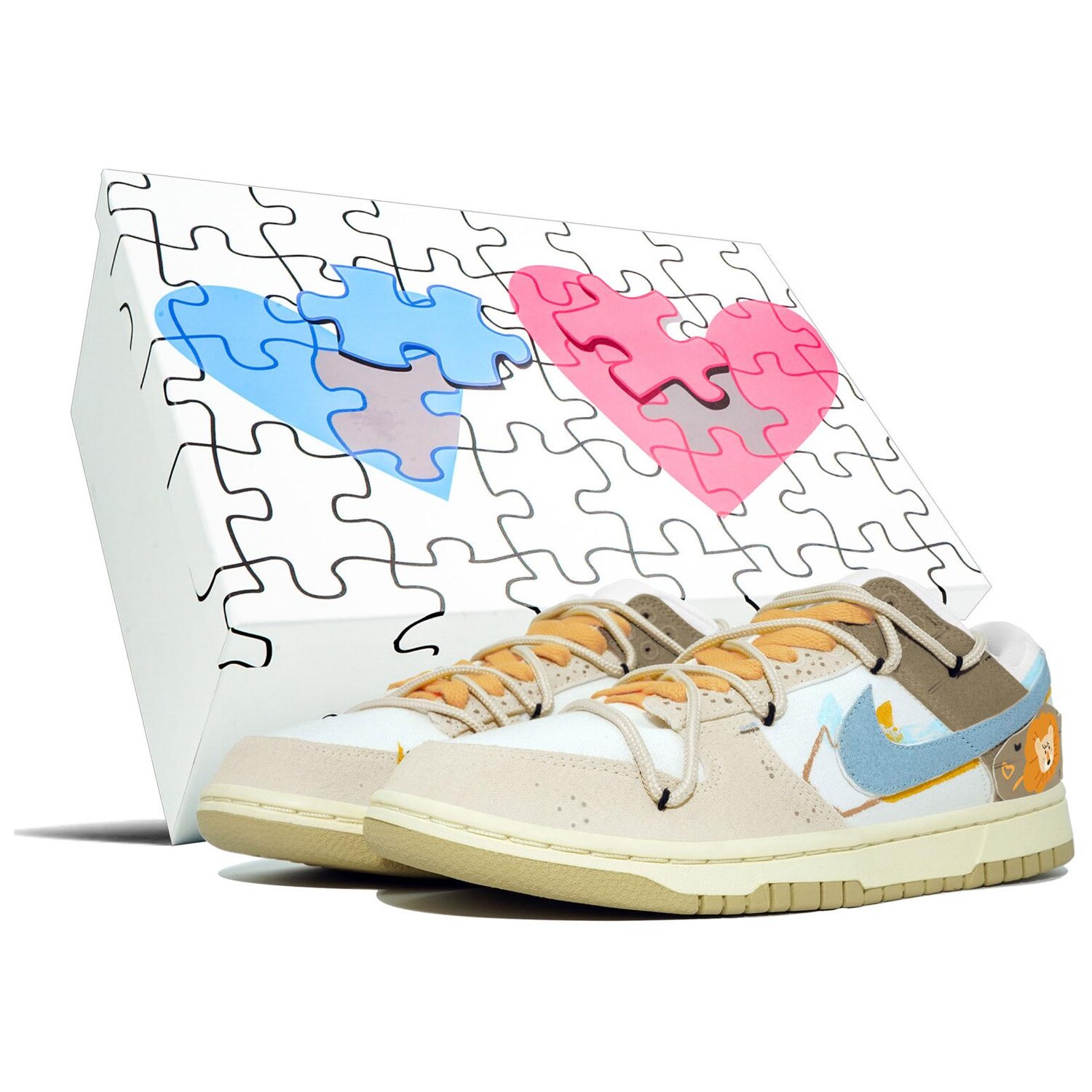 

Кроссовки Nike Dunk Skateboarding Shoes Women's Low-top Brown, серый