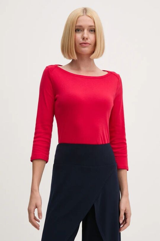 

Хлопковая рубашка с длинным рукавом United Colors of Benetton, красный