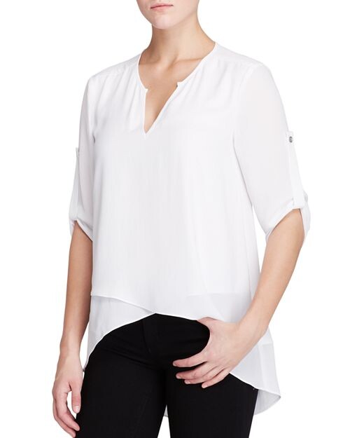 

Топ с асимметричным подолом и запахом Karen Kane, цвет Ivory/Cream