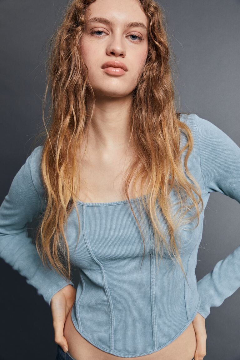 

Топ в рубчик в корсетном стиле H&M