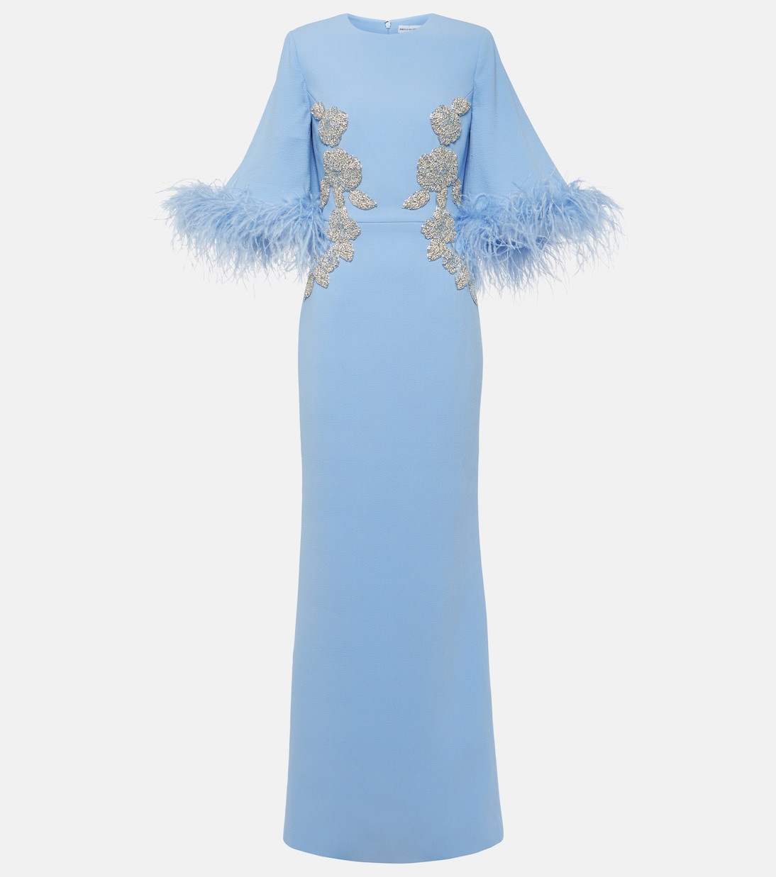 Креповое платье juliana с отделкой перьями Rebecca Vallance, синий