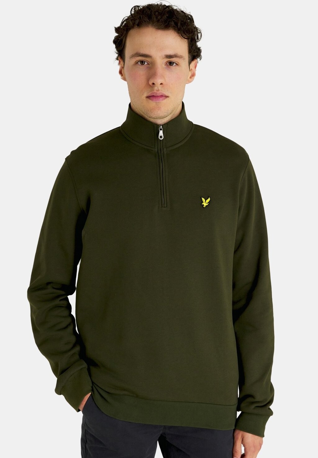 

Толстовка МОЛНИЯ НА ЧЕТВЕРТЬ Lyle & Scott, с горным мхом
