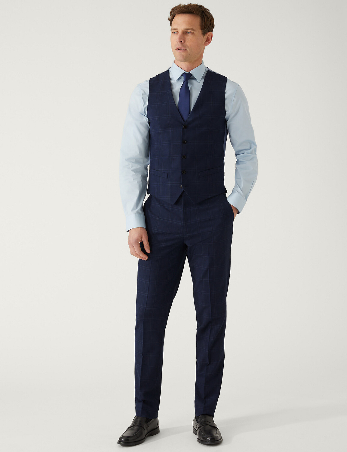 

Клетчатый жилет Marks & Spencer, синий