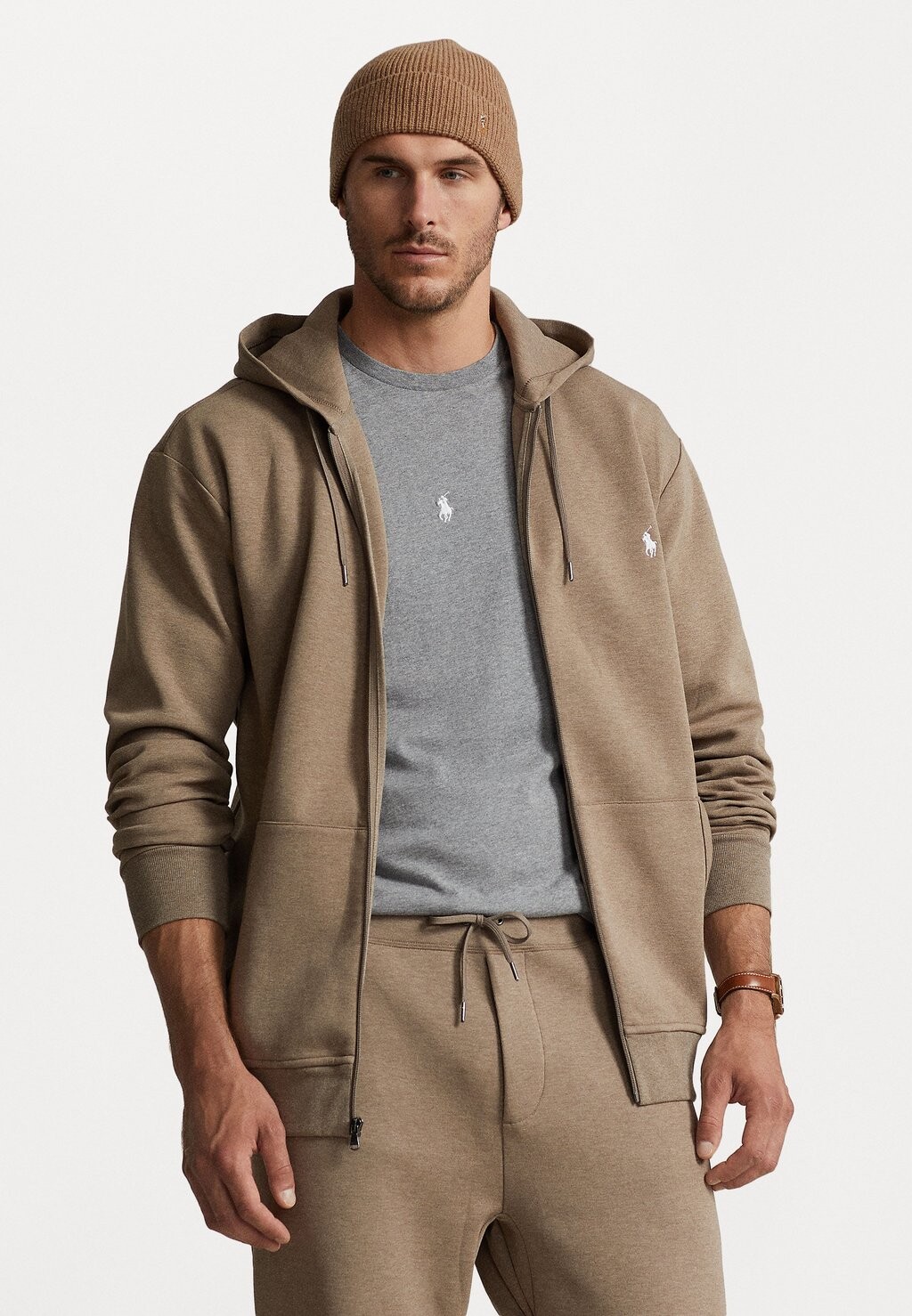 

Толстовка на молнии LONG SLEEVE Polo Ralph Lauren Big & Tall, темно-серо-коричневый вереск