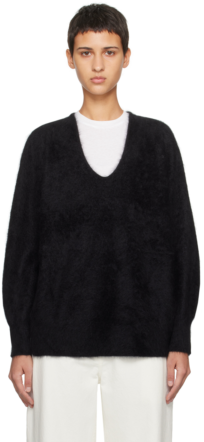 Черный свитер с изображением гризли Guest In Residence черный хвост 7940