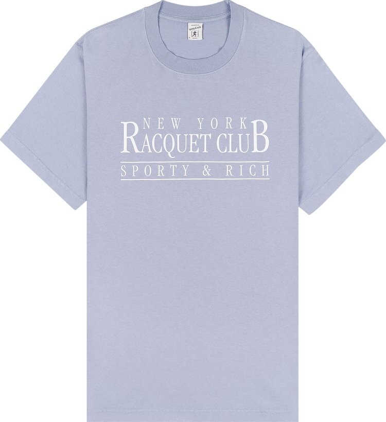 

Футболка Sporty & Rich NY Racquet Club 'Washed Periwinkle/White', фиолетовый