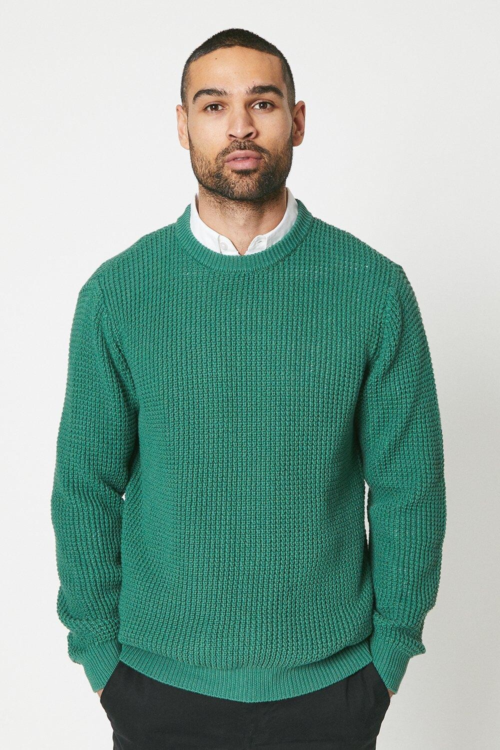 

Джемпер с круглым вырезом Moss Stitch Debenhams, хаки