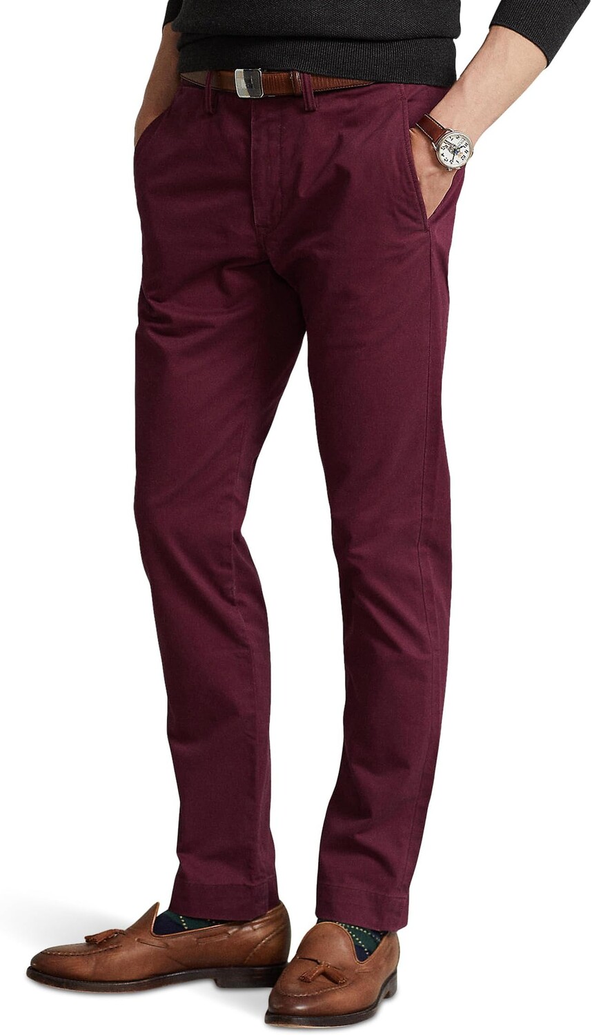 

Брюки-чиносы узкого кроя из эластичной ткани Polo Ralph Lauren, цвет Rich Ruby