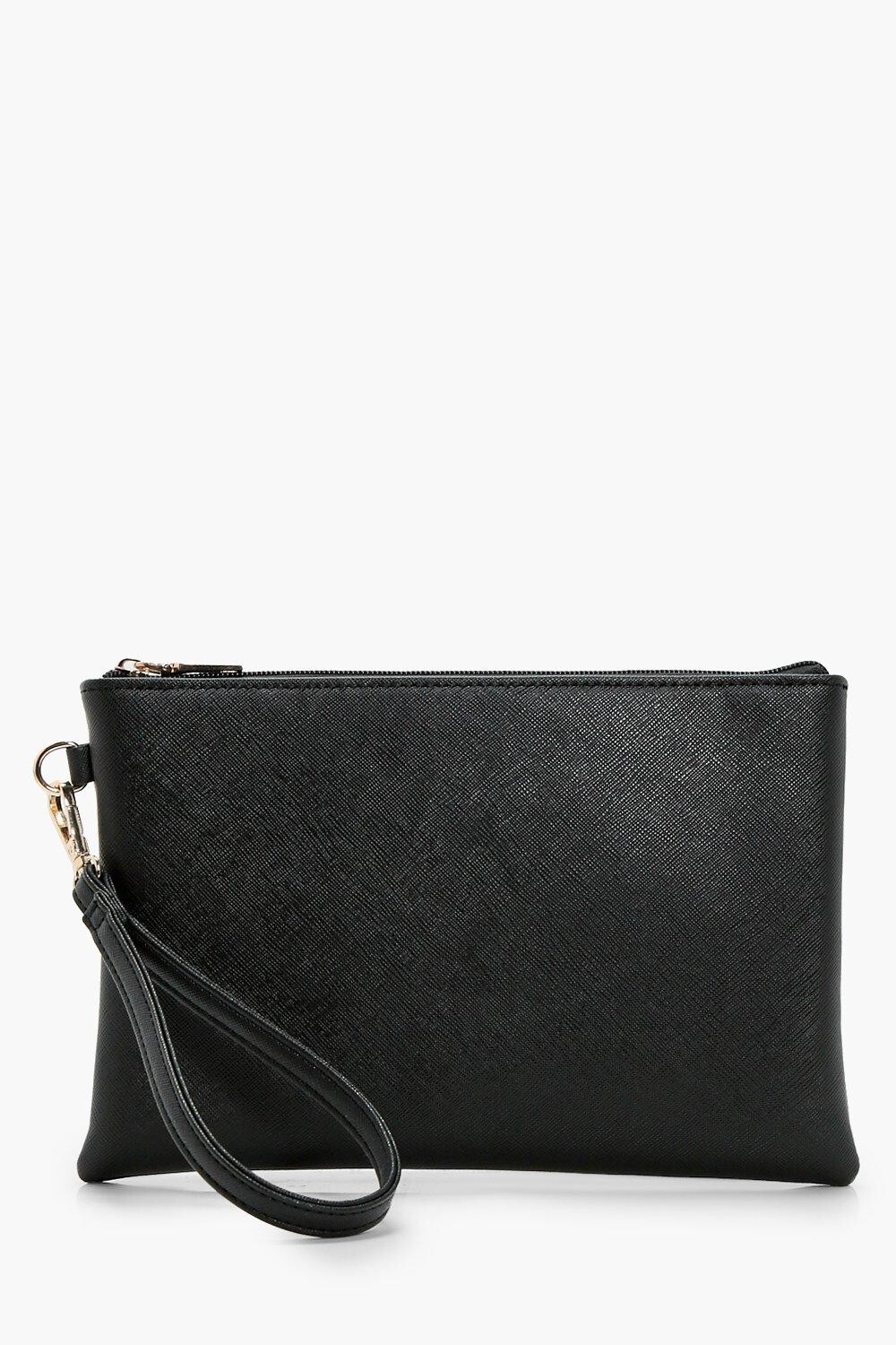 Сумка-клатч на молнии cross hatch Boohoo, черный