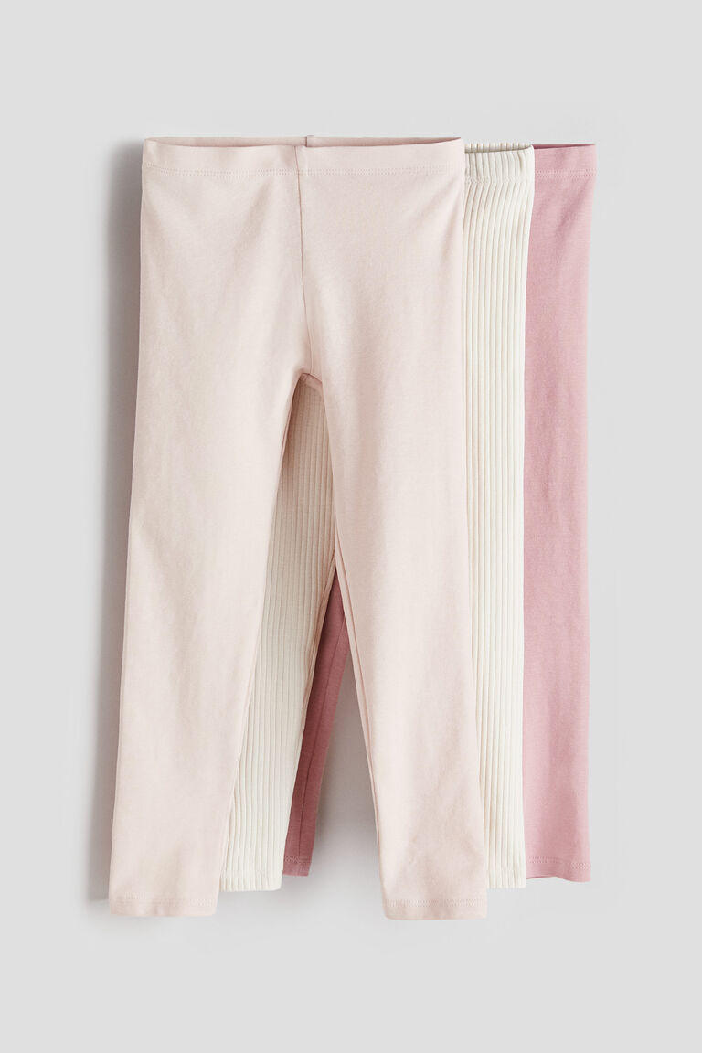 Комплект из трех леггинсов из джерси H&M, розовый комплект из трех пижам из джерси h