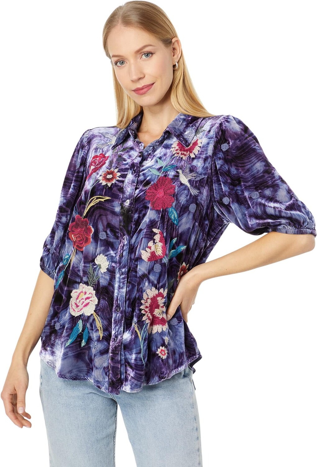 

Рубашка Johnny Was Junia Velvet Lisbon Shirt, разноцветный