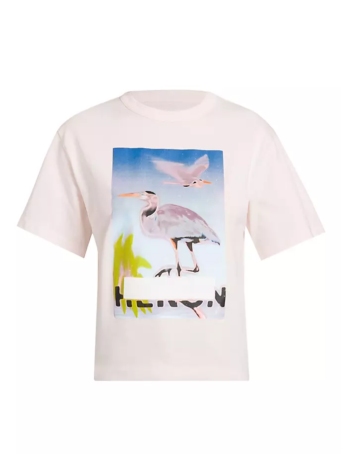 

Футболка с рисунком цапли с цензурой Heron Preston, фиолетовый