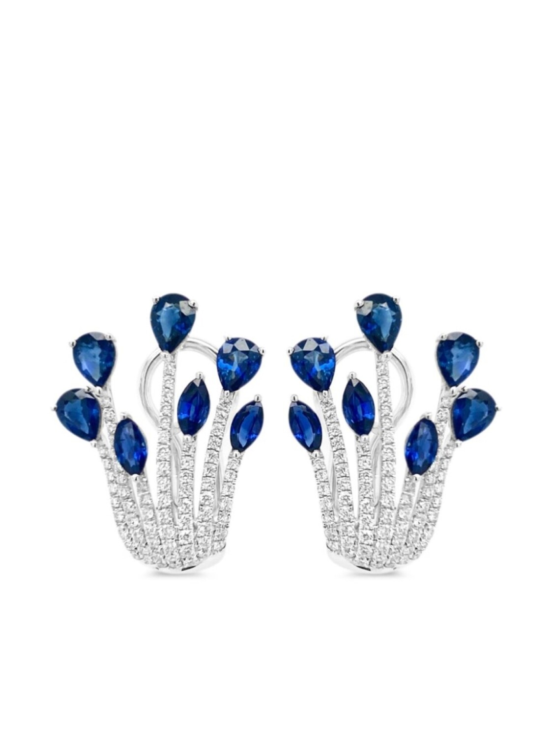 

Серьги с бриллиантами из белого золота 18 карат HYT Jewelry, серебряный