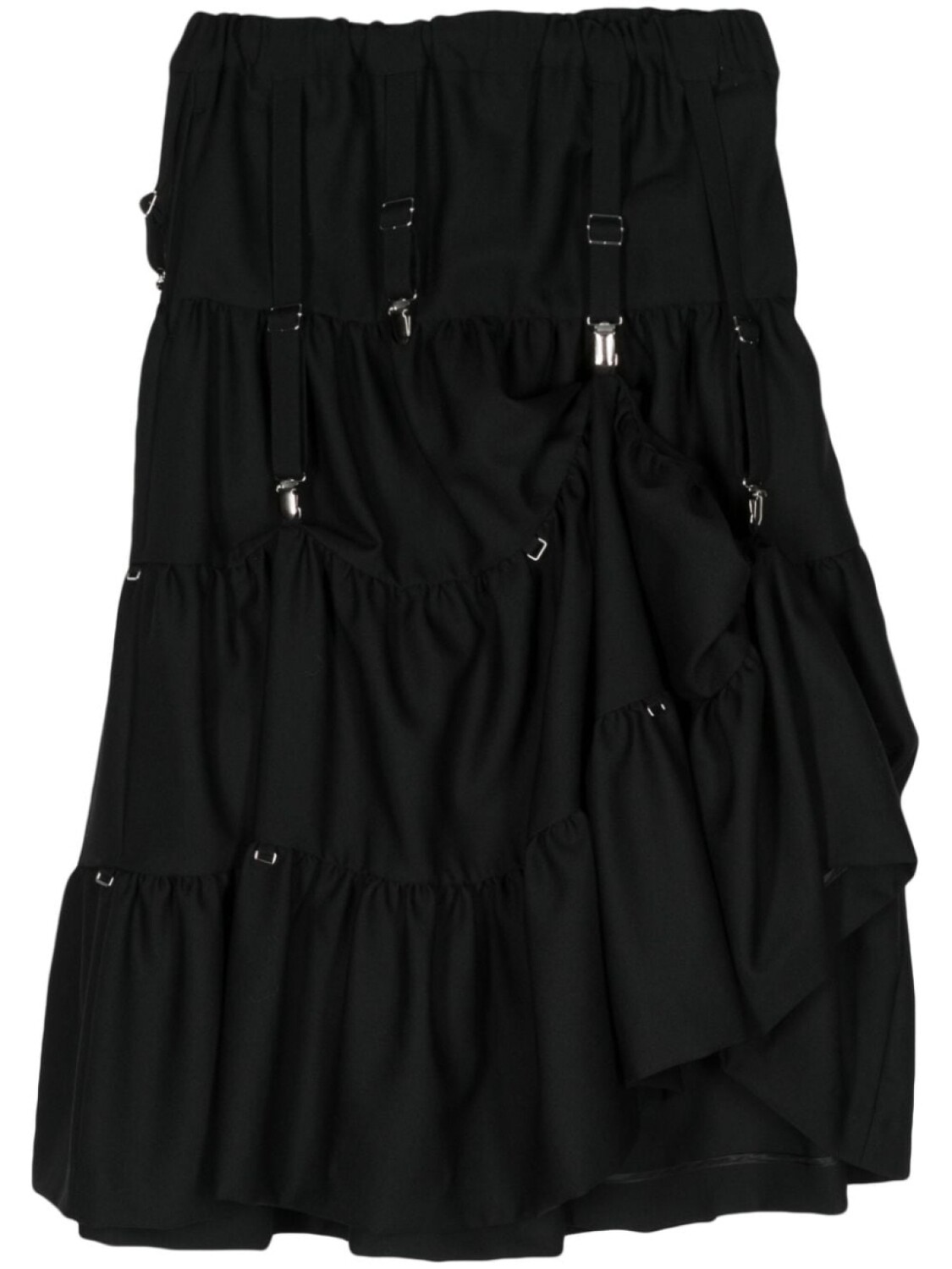 

Юбка с драпировкой из шерсти Noir Kei Ninomiya, черный
