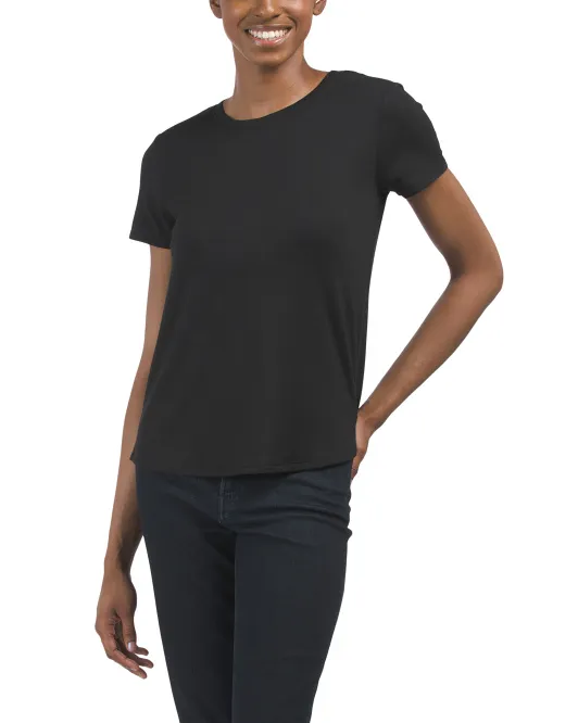

Футболка с коротким рукавом и круглым вырезом Tahari, цвет Black Beauty
