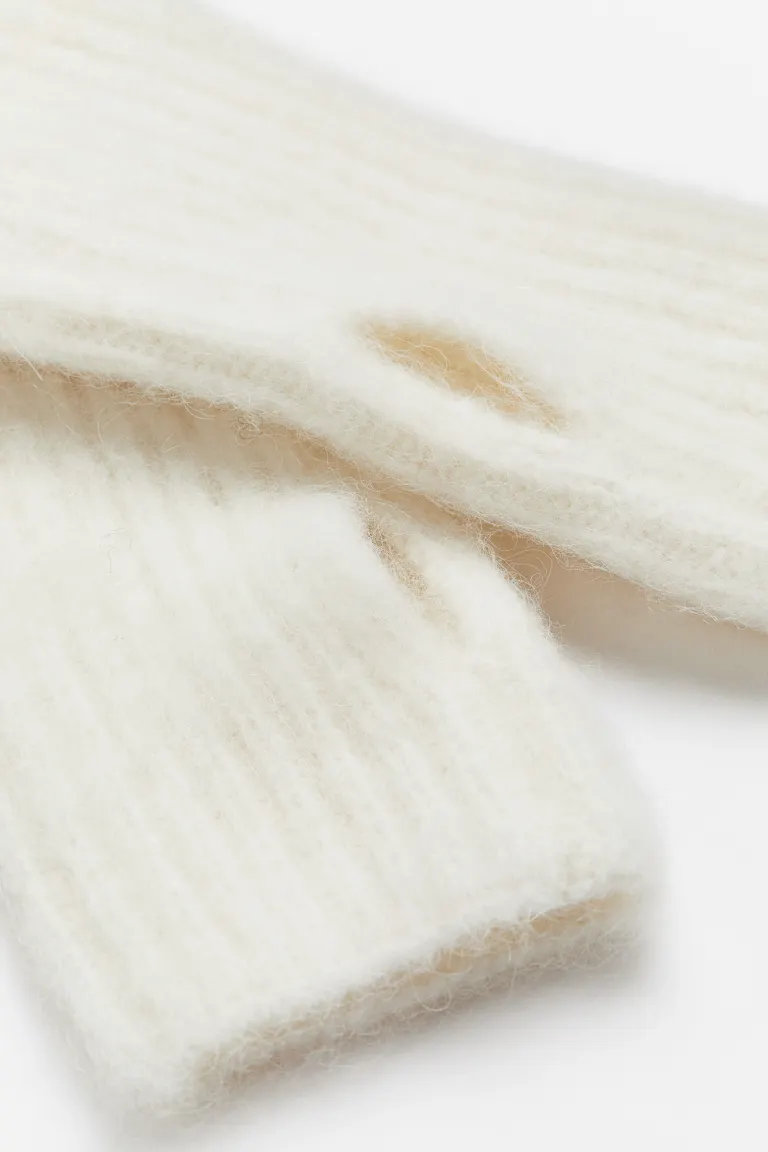 Перчатки без пальцев из смеси альпаки H&M, бежевый перчатки без пальцев из смеси альпаки h