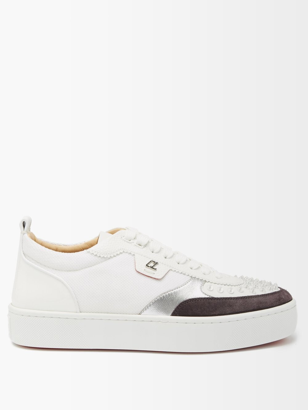 

Парусиновые кроссовки happy rui с шипами Christian Louboutin, белый